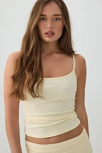 Soft Fitted Square Neck Tank Top