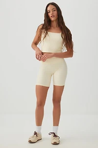 Camisole courte double épaisseur en tissu doux
