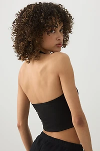 Basic Crop Halter Tank Top