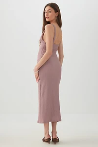 Textured Knit Midi Dress