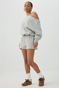 Short mini en polaire taille basse