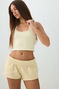 Short mini en molleton tricot taille basse