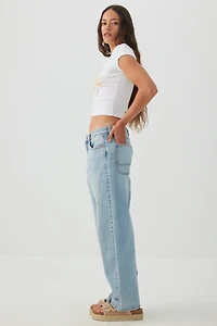 Cotton Blend Ribbed Crop T-Shirt