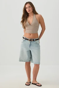 Camisole courte licou à encolure plongeante