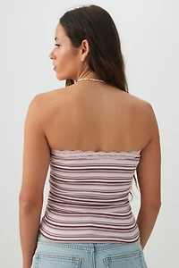 Fine Rib Cotton Blend Tube Top