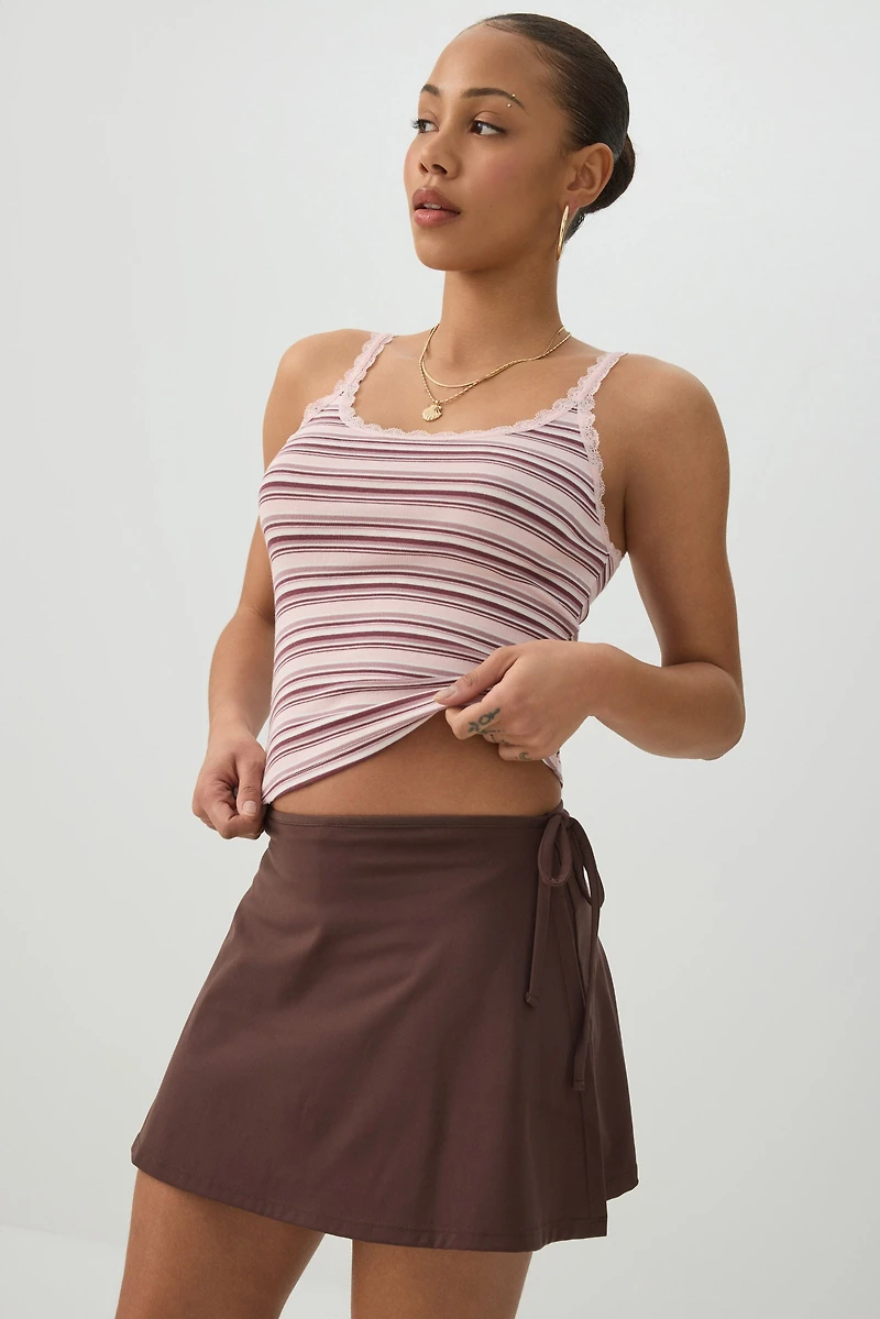 Scoop Neck Lace Trim Tank
