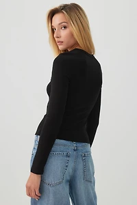 Cropped Rib Crew Top