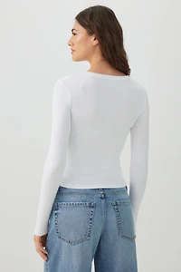 Cropped Rib Crew Top