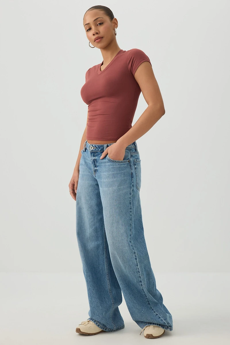 V-Neck Cropped T-Shirt