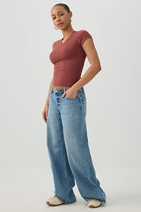 V-Neck Cropped T-Shirt