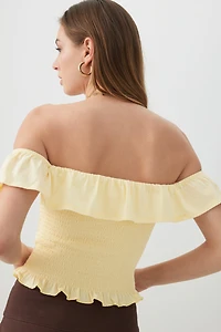 Smocked Off-Shoulder Top