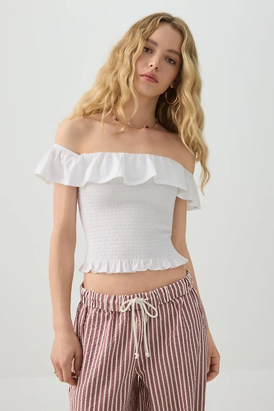 Smocked Off-Shoulder Top
