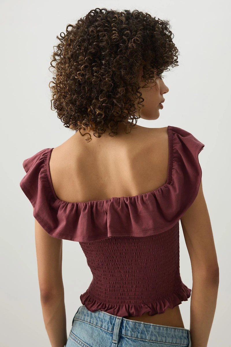 Smocked Off-Shoulder Top