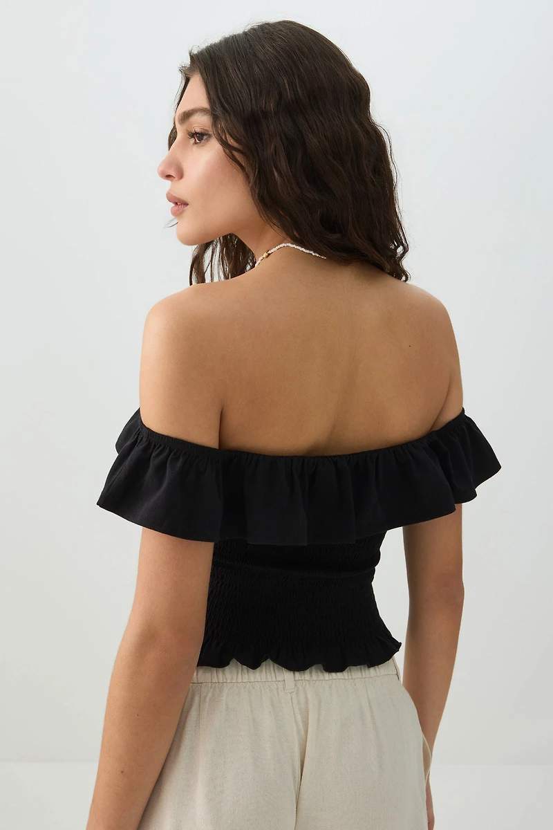 Smocked Off-Shoulder Top