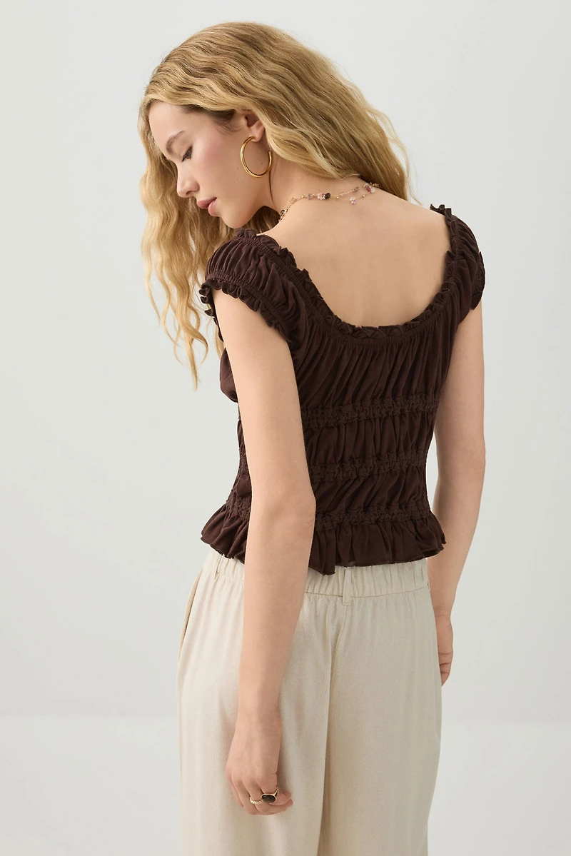 Smocked Crop Top