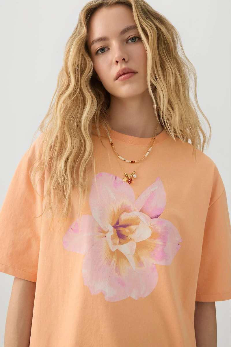 Longline Oversized Graphic T-Shirt