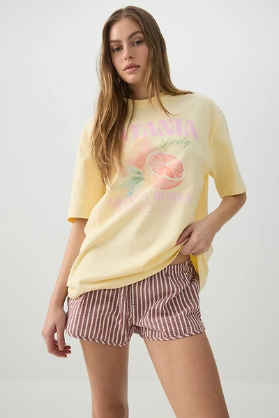 T-shirt graphique ample et long
