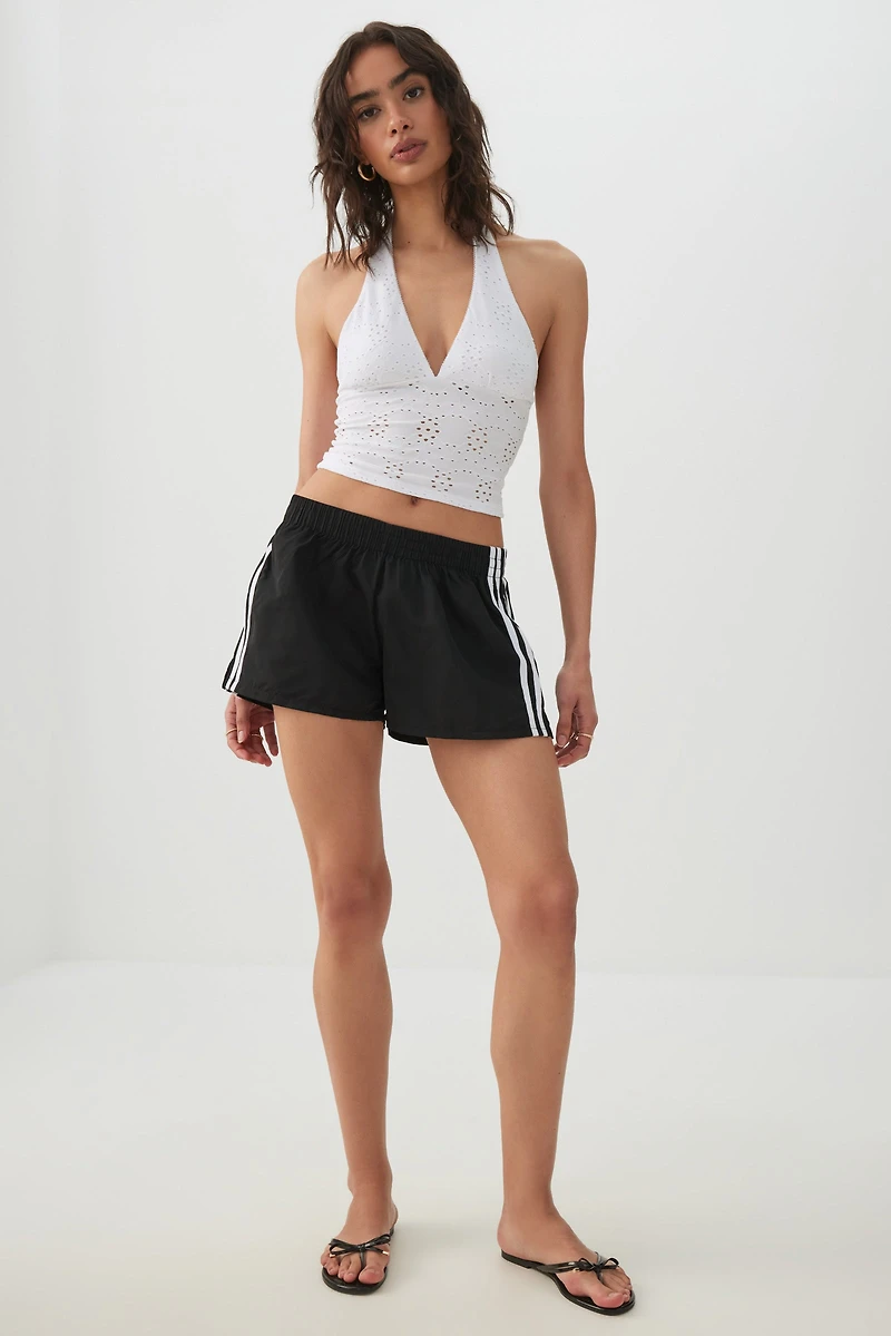 Mini-short athlétique à rayures