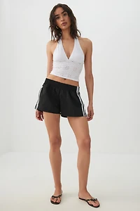 Mini-short athlétique à rayures