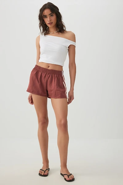 Mini-short athlétique à rayures