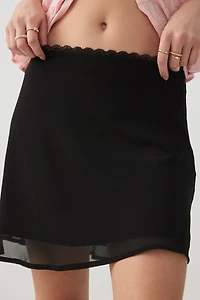 Chiffon A-Line Mini Skirt