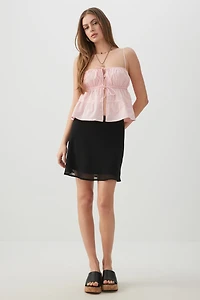 Chiffon A-Line Mini Skirt