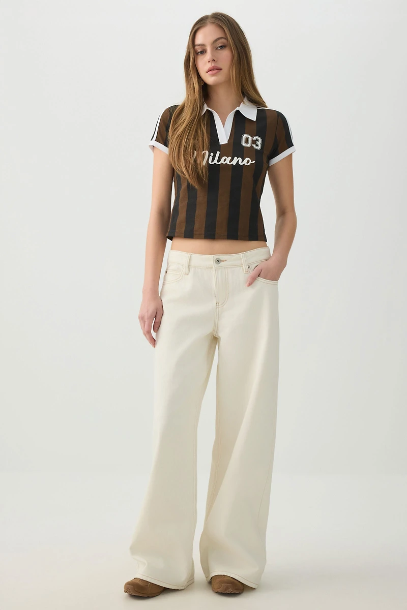 The Off-Duty Low Rise Wide Leg Jean