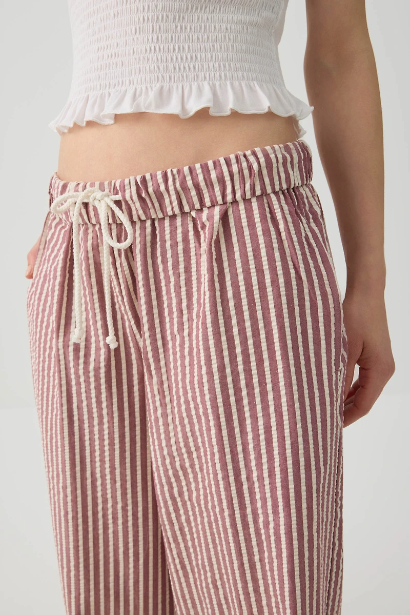 Mid Rise Foldover Wide Leg Pants