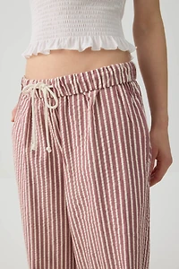 Mid Rise Foldover Wide Leg Pants