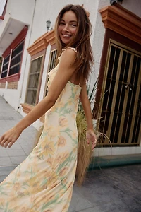 Floral Maxi Tie Front Dress