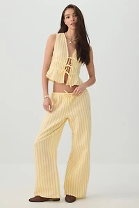 Mid Rise Pull On Wide Leg Pant