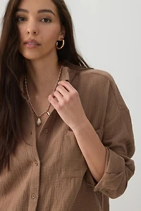 Gauze Button Up Shirt