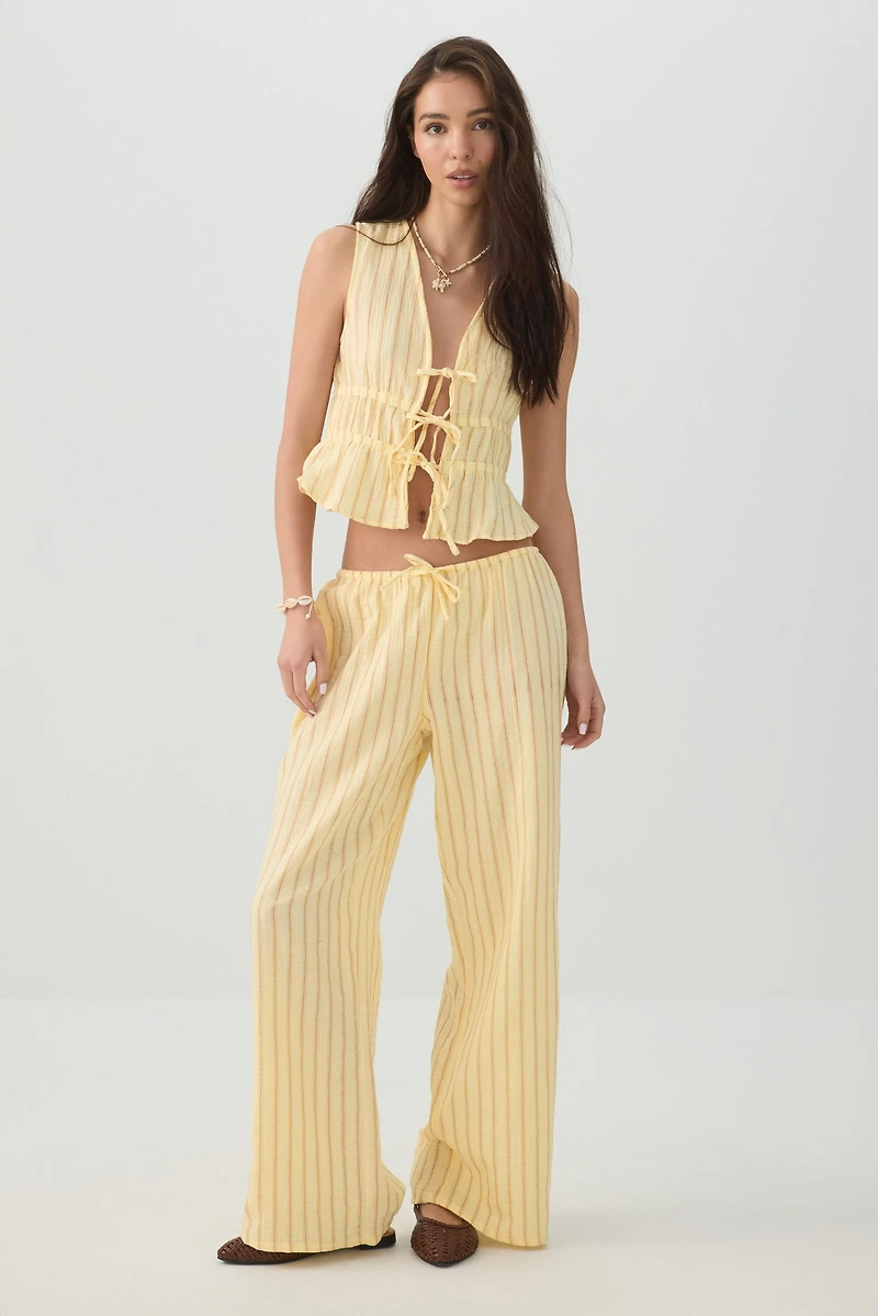 Gauze Tie-Front Top