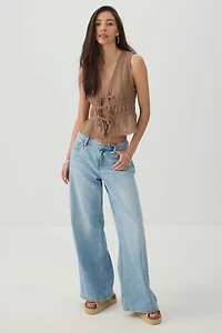 Gauze Tie-Front Top