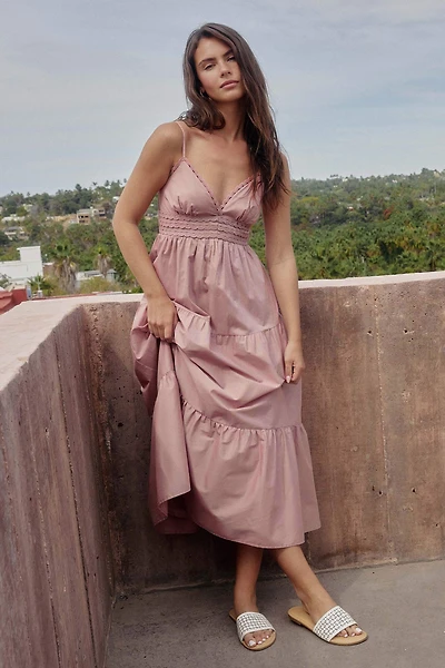 Robe maxi smockée