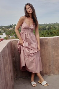 Robe maxi smockée
