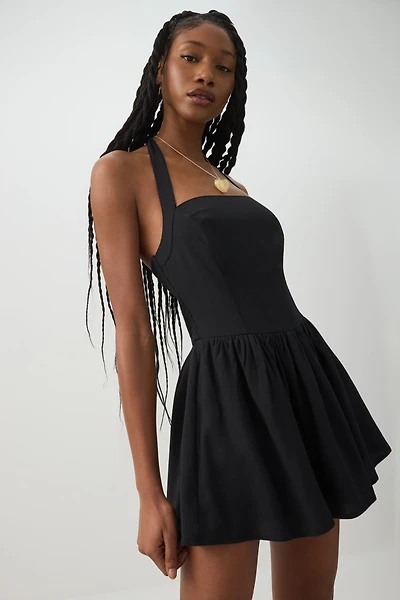 Halter Mini Dress with Built-in Shorts