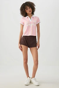 Short froncé à taille haute