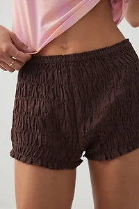 Short froncé à taille haute