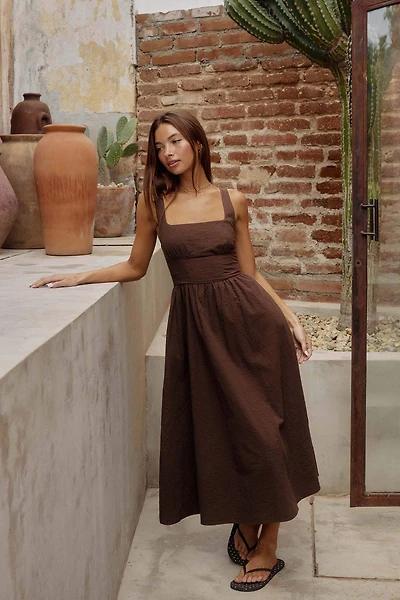 Square Neck Midi Dress