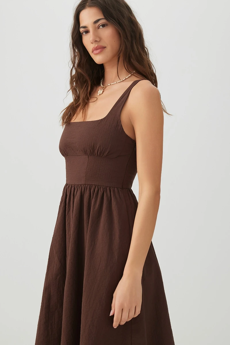 Square Neck Midi Dress