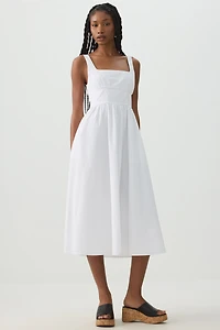 Robe midi à encolure carrée