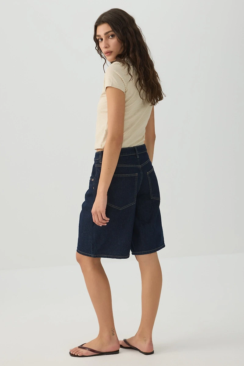 Low Rise Denim Jorts
