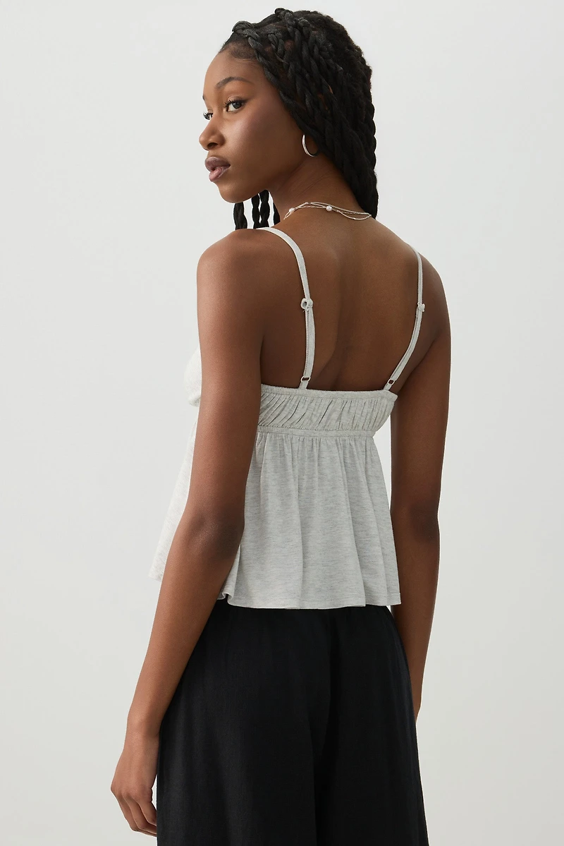 Plunge Babydoll Tank Top