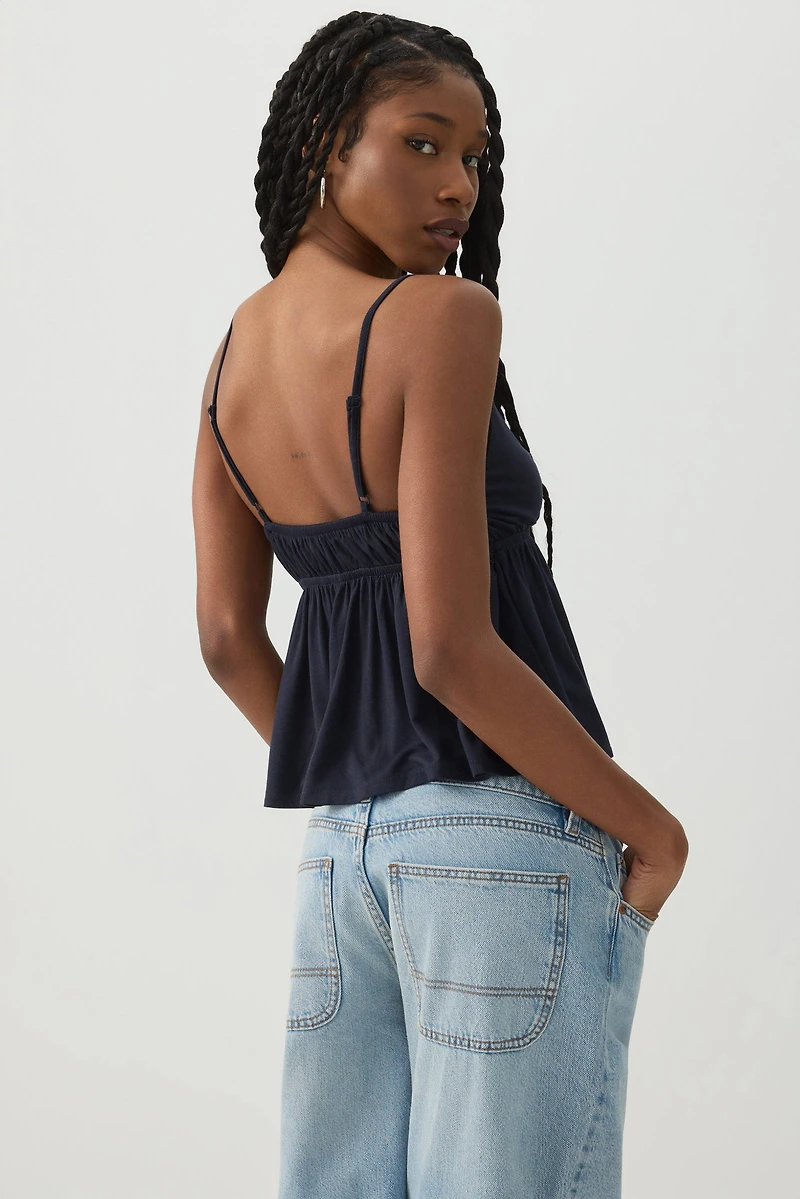 Plunge Babydoll Tank Top