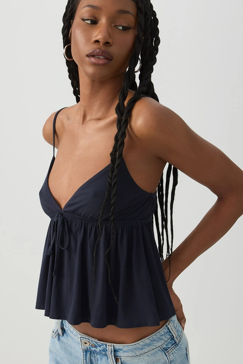 Plunge Babydoll Tank Top