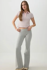Striped Crop Polo Top