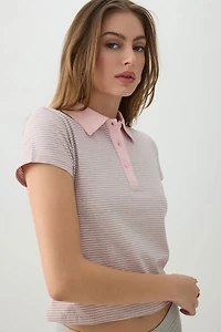 Haut polo court rayé