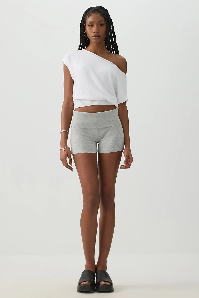 Mini Fold Over Biker Shorts