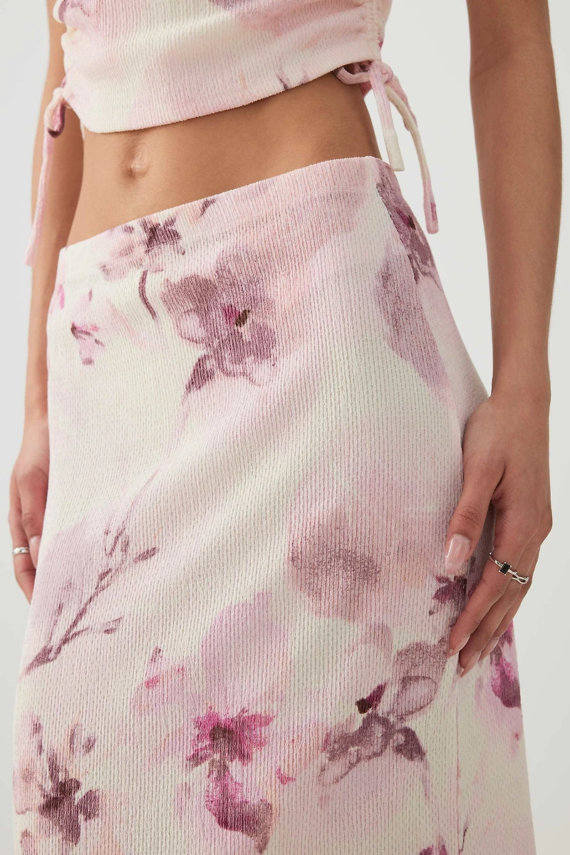 Jupe maxi en tricot texturé